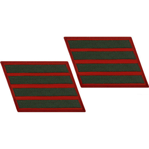 Green-on-Red Service Stripes - Male Size Patches and Service Stripes 69919