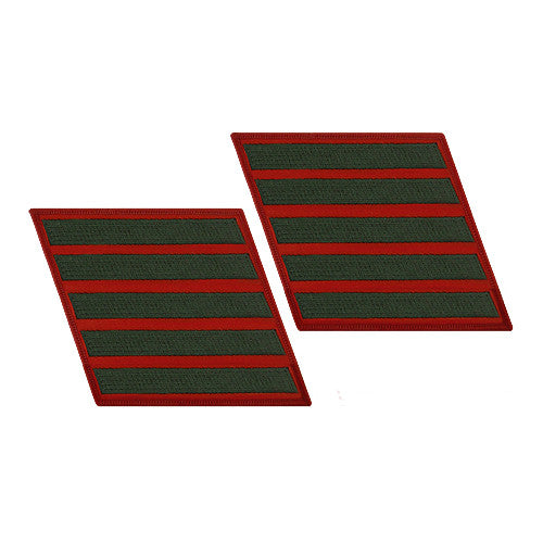 Green-on-Red Service Stripes - Female Size Patches and Service Stripes 69928