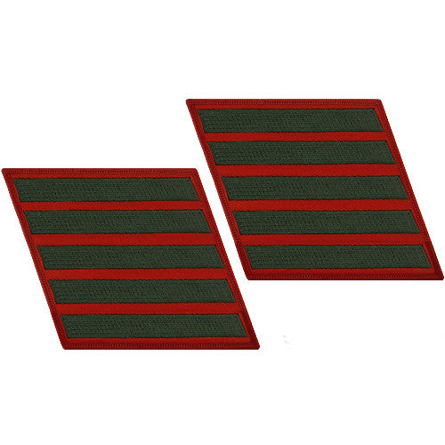 Green-on-Red Service Stripes - Male Size Patches and Service Stripes 69920