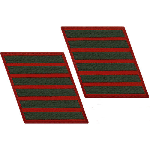 Green-on-Red Service Stripes - Male Size Patches and Service Stripes 69921