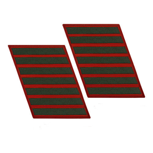 Green-on-Red Service Stripes - Female Size Patches and Service Stripes 69930