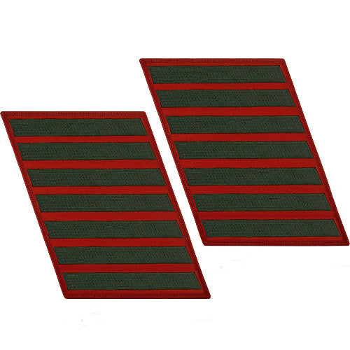 Green-on-Red Service Stripes - Male Size Patches and Service Stripes 69922