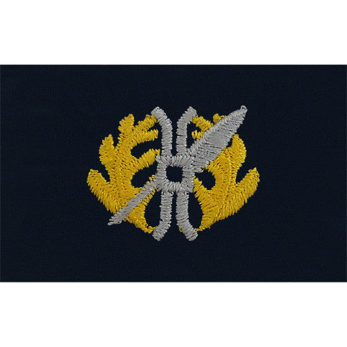 Navy Limited Duty Officer Embroidered Coverall Collar Device Coat, Collar & Cap Insignia