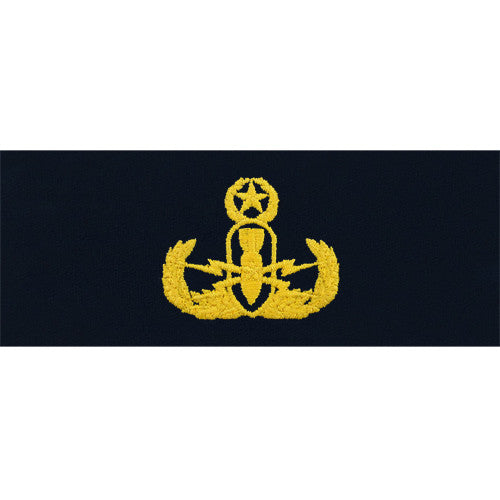 Navy Explosive Ordnance Disposal Warfare Embroidered Coverall Breast Insignia Coat, Collar & Cap Insignia 69990