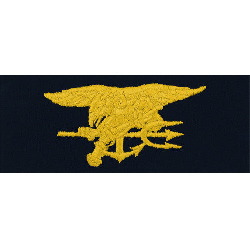 Navy Special Warfare (SEAL Trident) Embroidered Coverall Breast Insignia Patches and Service Stripes