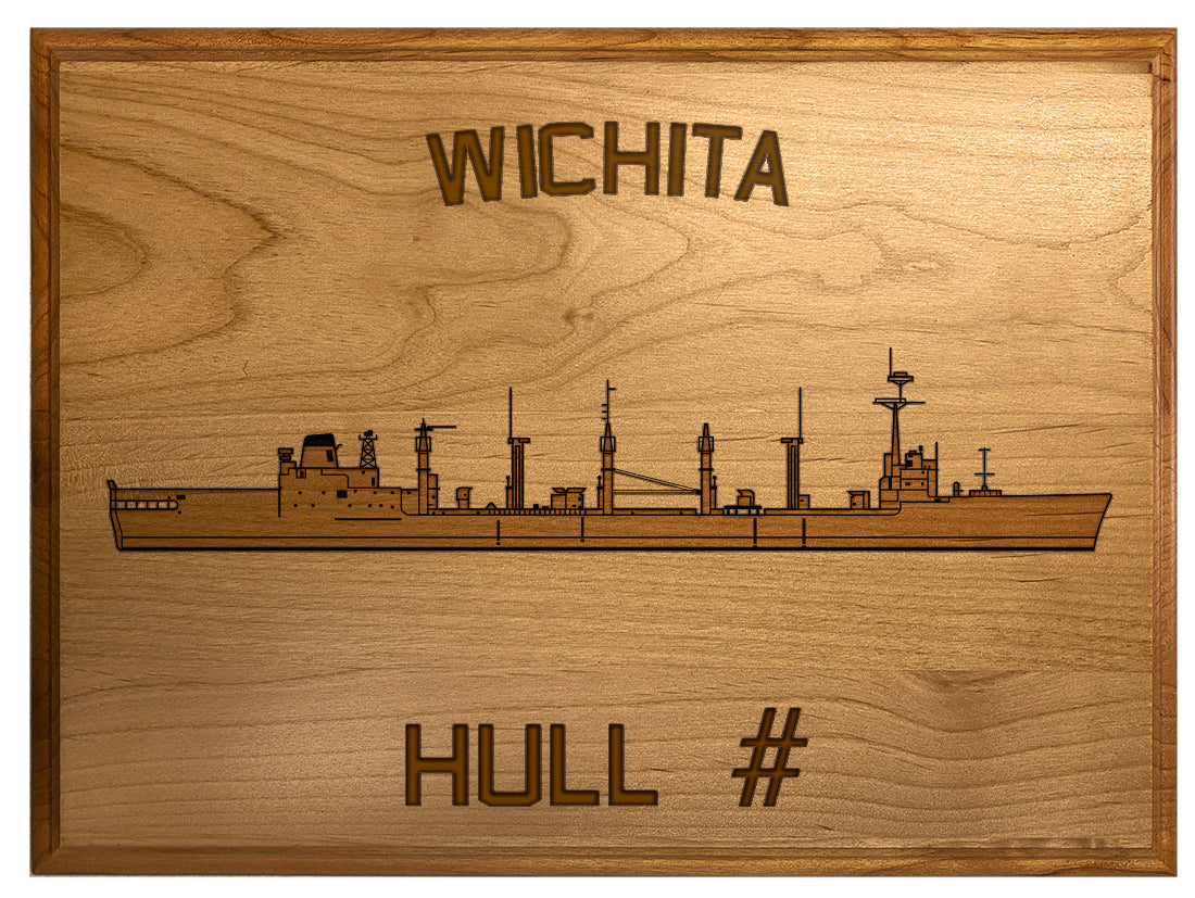 U.S. Navy Custom Ship 3D Laser Engraved Plaque Shadow Boxes, Display Cases, and Presentation Cases np.Wichita