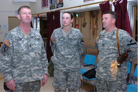 The CSM Army speaks to soldiers in Iraq.