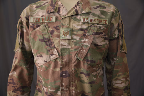 Air Force name tapes are worn on the OCP uniform.