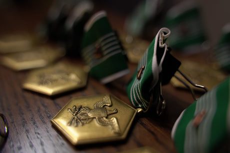 Army Commendation Medals await presentation.