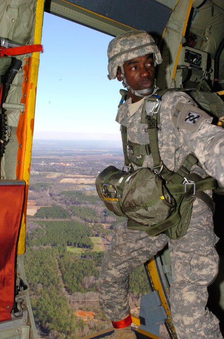 An Army Reservists conducts airborne operations.