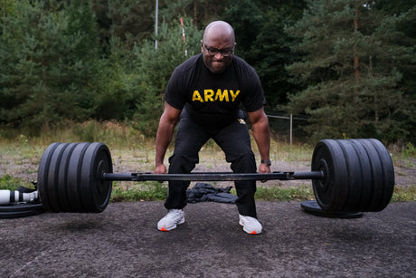A soldier lifts during the Army Fitness Test AFT.