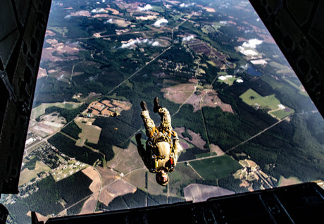 A soldier conducts Delta force training.