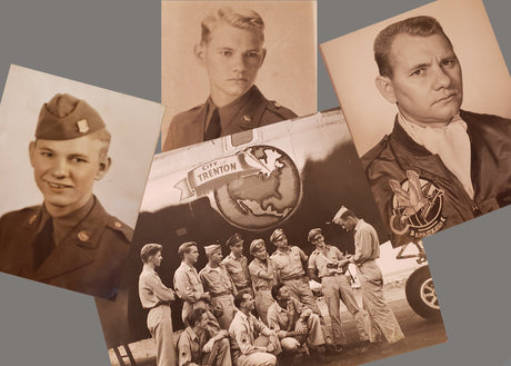 A collage of a WW2 veteran.