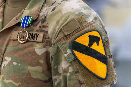 A soldier from the 1st Cavalry Division gets an award.