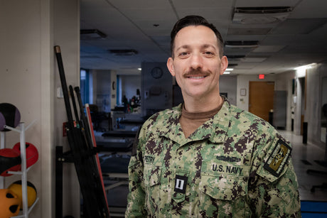 A Naval officer on duty at his assignment.
