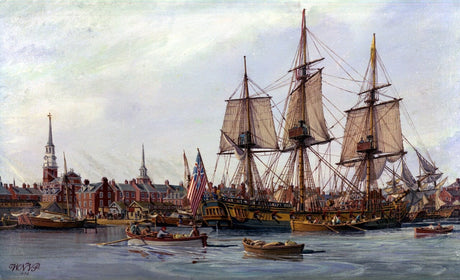 A painting of a Continental Navy ship.