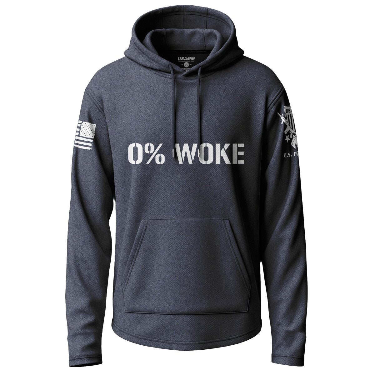0% Woke Graphic Lightweight Hoodie Lightweight Hoodie 90137-S-NAVY-THIN
