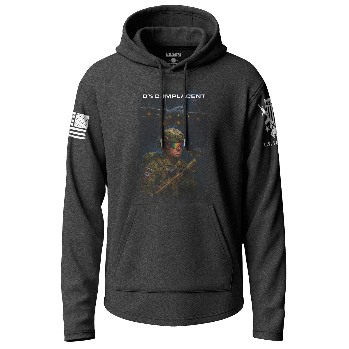 0% Complacent Graphic Lightweight Hoodie Lightweight Hoodie 90109-S-BK-THIN