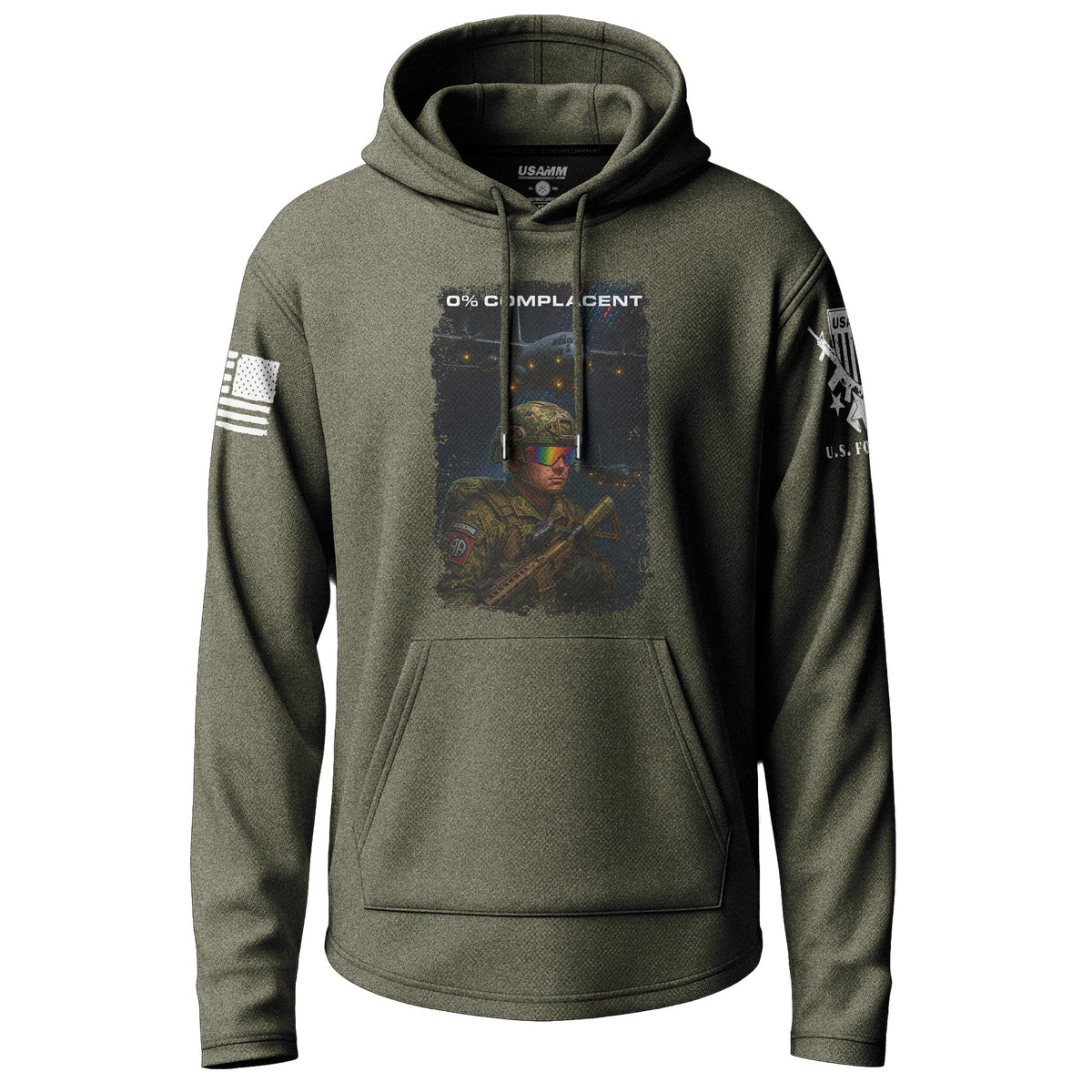 0% Complacent Graphic Lightweight Hoodie Lightweight Hoodie 90109-S-MG-THIN
