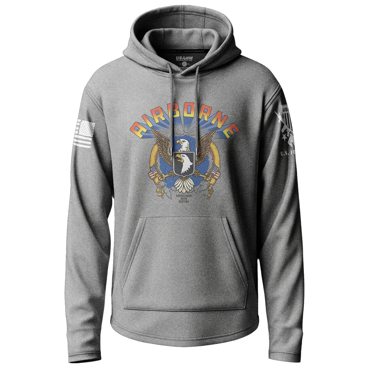 101st Airborne Eagle and Flags Lightweight Hoodie Lightweight Hoodie 90141-S-HG-THIN