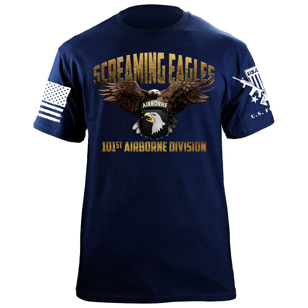 101st Airborne Screaming Eagles Graphic T-Shirt Shirts 87255-S-NAVY