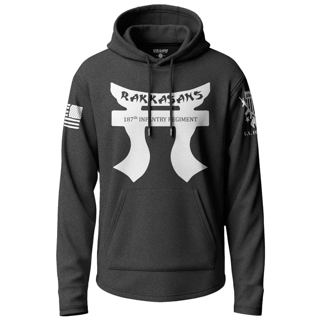 187th Infantry Regiment Rakkasans Skull-2 Lightweight Hoodie Lightweight Hoodie 90153-S-BK-THIN