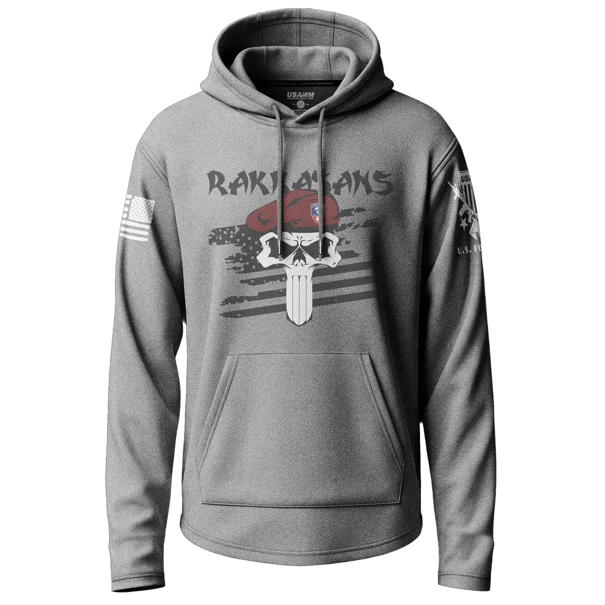 187th Infantry Regiment Rakkasans Skull Lightweight Hoodie Lightweight Hoodie 90154-S-HG-THIN
