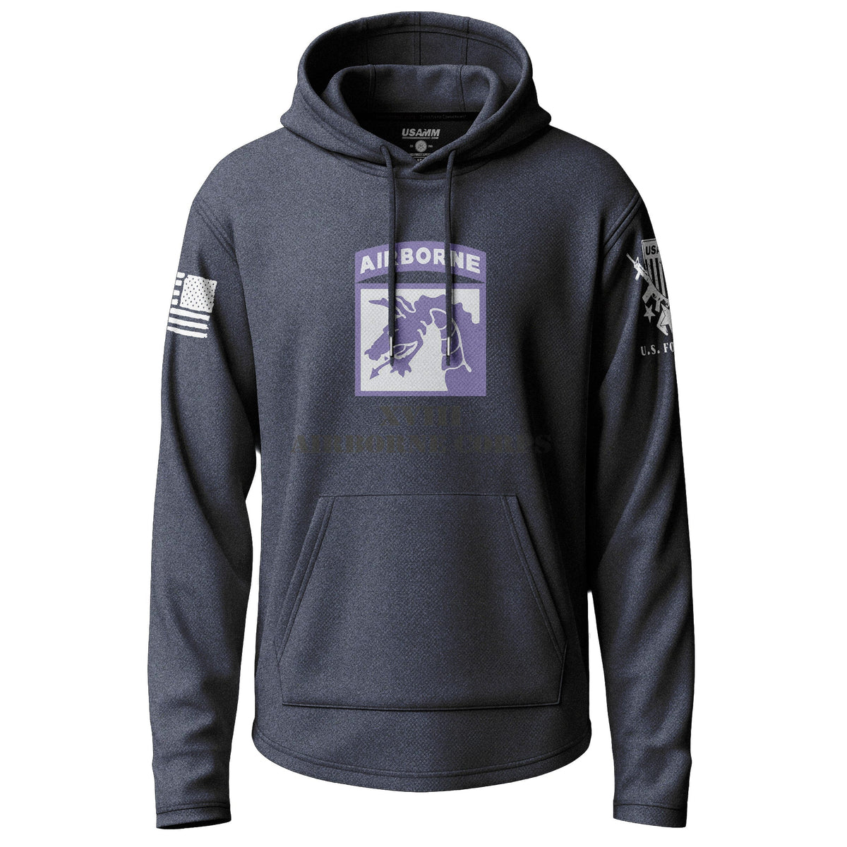 18th Airborne Corps Lightweight Hoodie Lightweight Hoodie 90155-S-NAVY-THIN