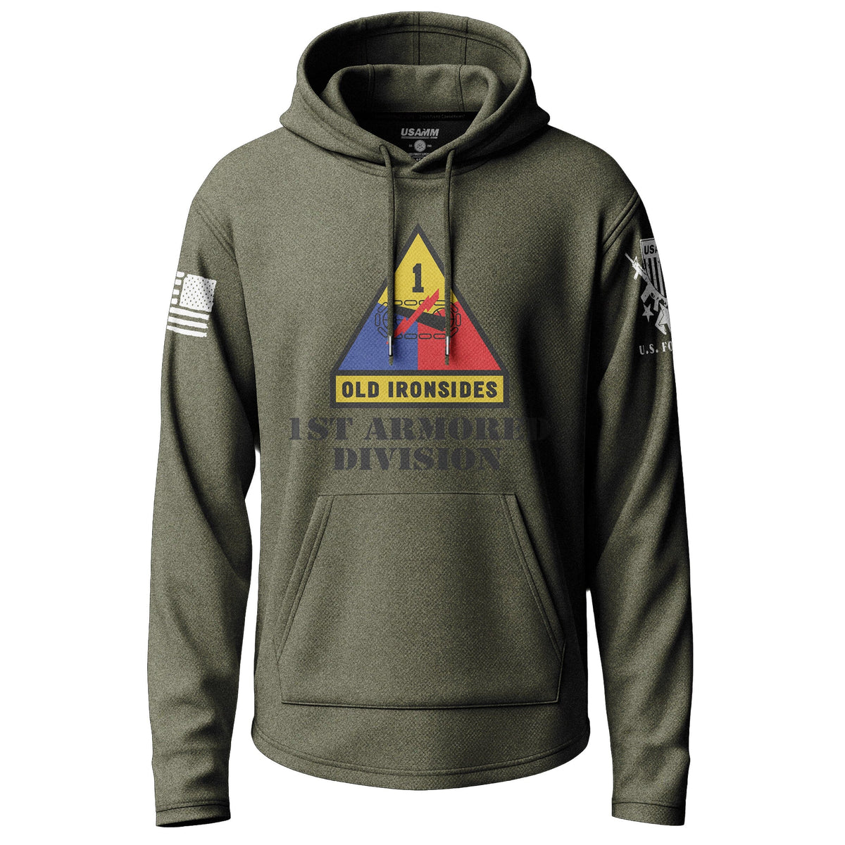 1st Armored Division Lightweight Hoodie Lightweight Hoodie 90159-S-MG-THIN