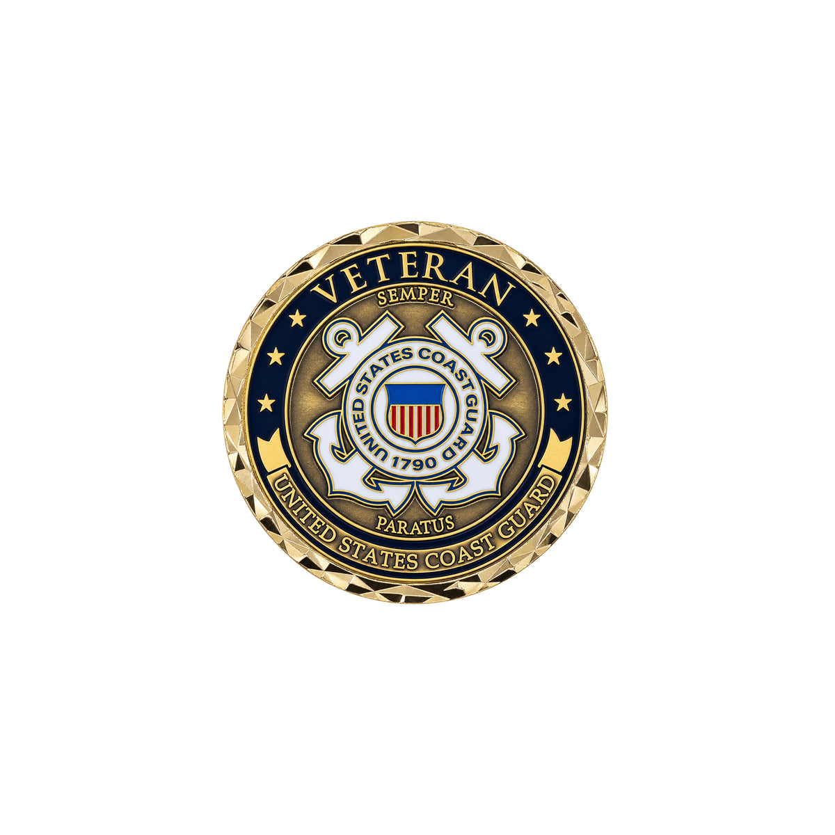 U.S. Coast Guard Veteran challenge coin, reverse side