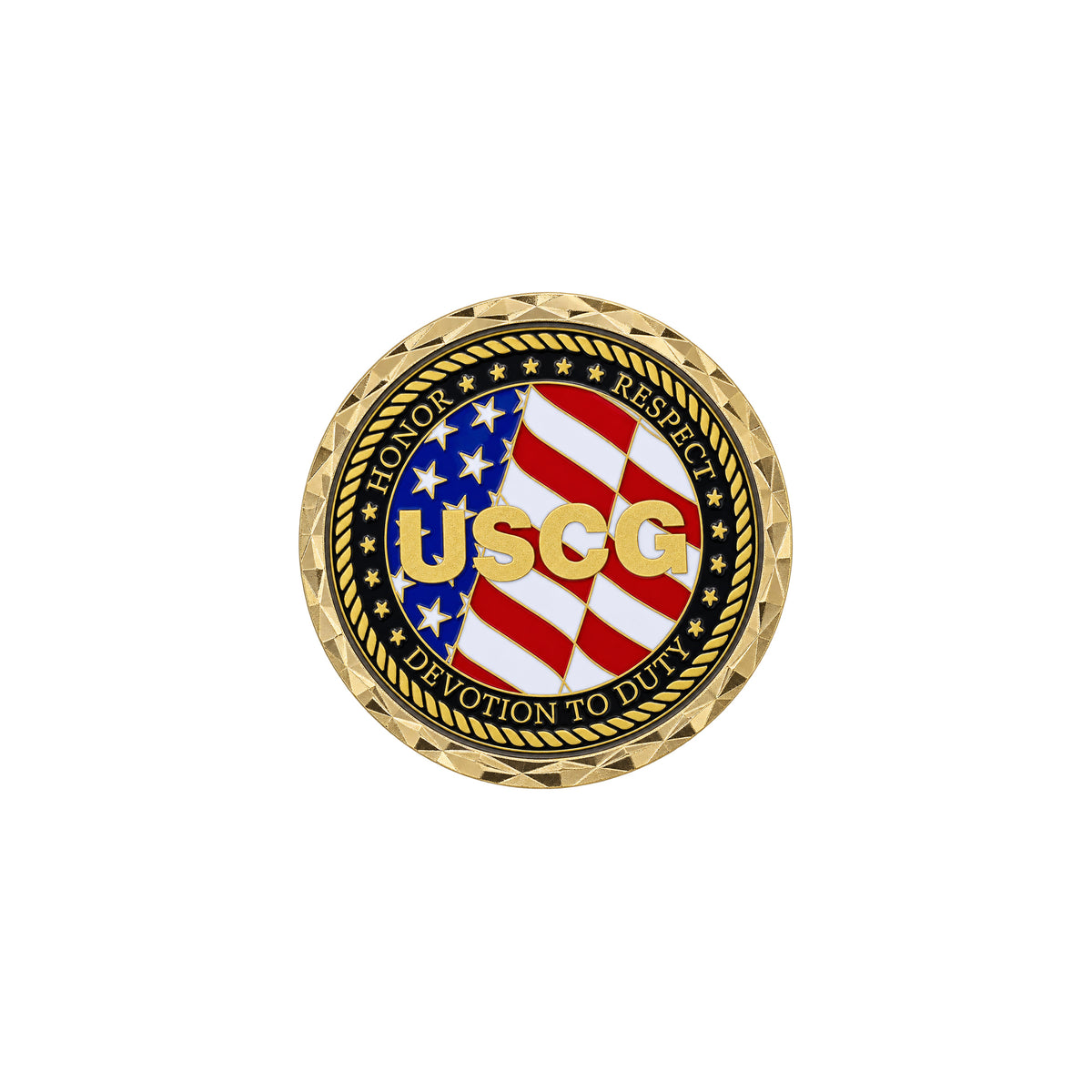 U.S. Coast Guard Veteran challenge coin, front side
