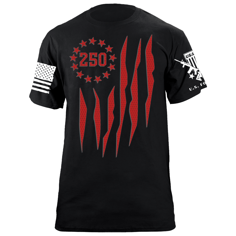 US 250 Flag T-Shirt Shirts 88152-S-BK