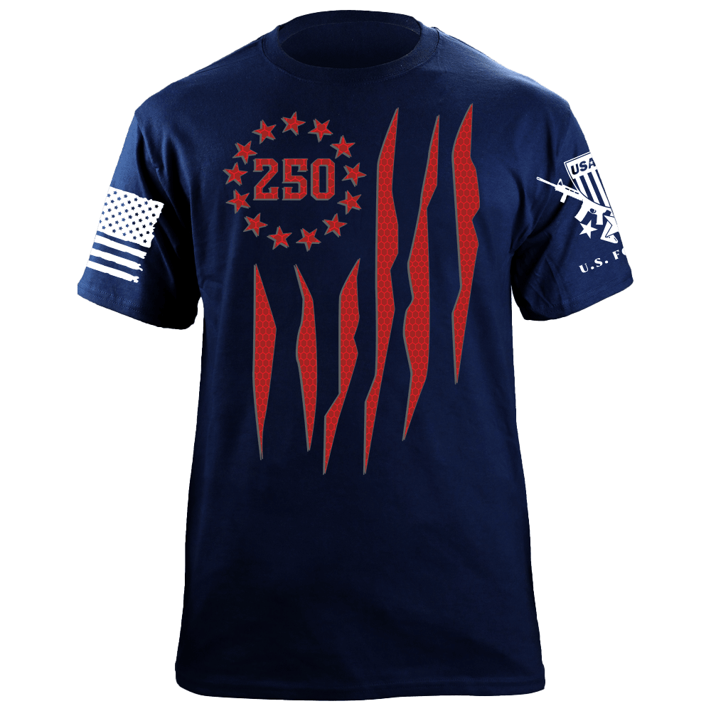 US 250 Flag T-Shirt Shirts 88152-S-NAVY