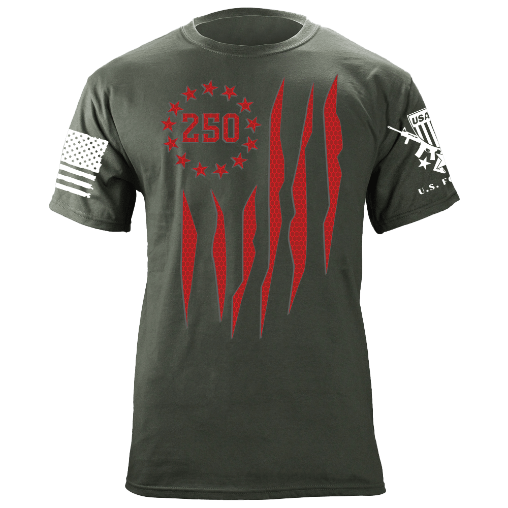 US 250 Flag T-Shirt Shirts 88152-S-MG