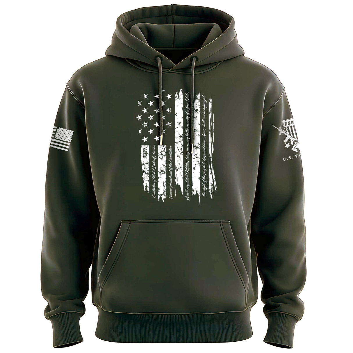 2nd Amendment Gold Flag Hoodie Hoodies 