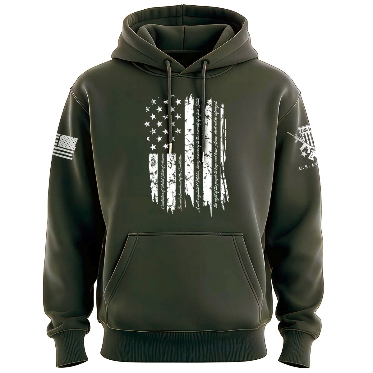 2nd Amendment Gold Flag Hoodie Hoodies 