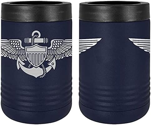 Navy Aviator Badge Laser Engraved Insulated Beverage Holder Mugs LEIH.0010.N