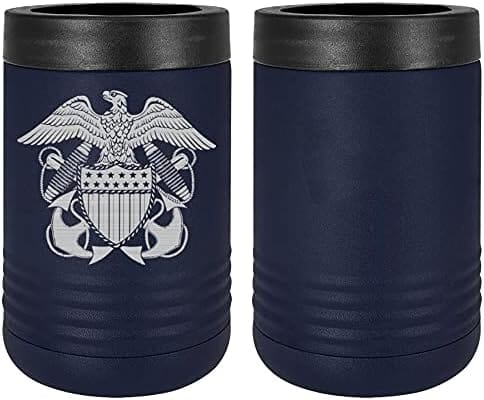 Navy Officer Crest Laser Engraved Insulated Beverage Holder Mugs LEIH.0043.N