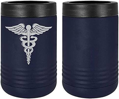 Navy Hospital Caduceus Badge Laser Engraved Insulated Beverage Holder Mugs LEIH.0033.N