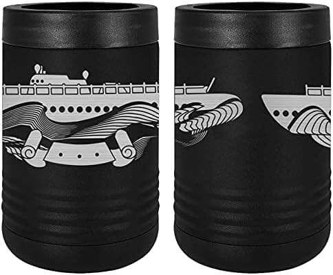 Navy Submarine Combat Patrol Badge Laser Engraved Insulated Beverage Holder Mugs LEIH.0056.B