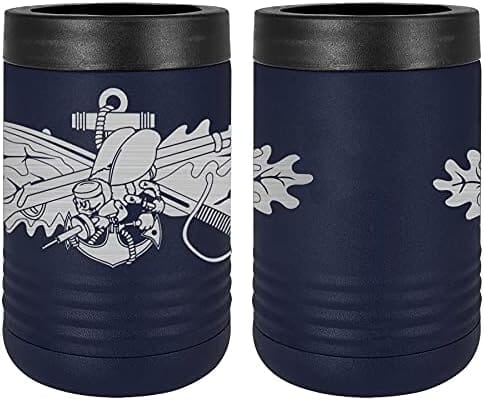 Navy Seabee Combat Warfare SPC Badge Laser Engraved Insulated Beverage Holder Mugs LEIH.0049.N