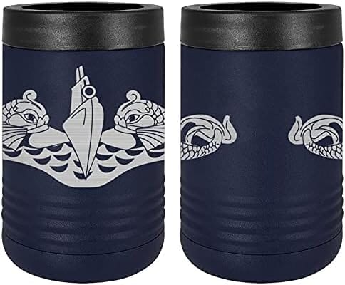 Navy Submarine Warfare Badge Laser Engraved Insulated Beverage Holder Mugs LEIH.0059.N