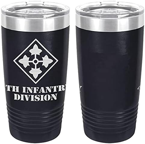 Army 4th Infantry Division Laser Engraved 20oz Tumbler Mugs LET.0081.N