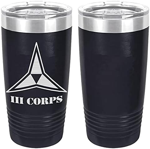 Army III Corps Laser Engraved 20oz Tumbler Mugs LET.0108.N