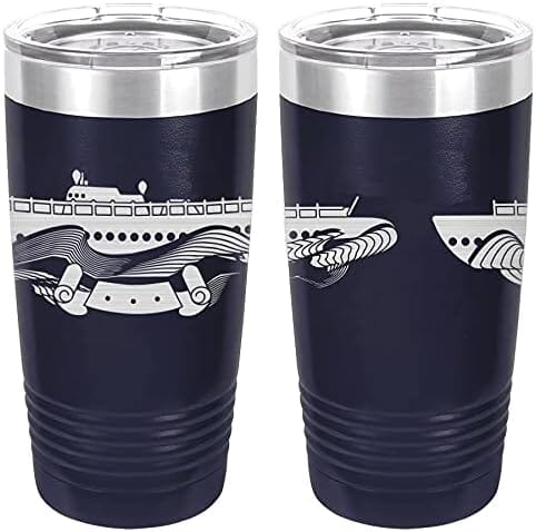 Navy Submarine Combat Patrol Badge Laser Engraved 20oz Tumbler Mugs LET.0056.N