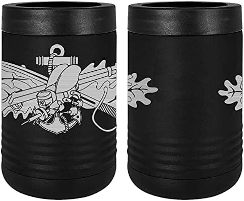 Navy Seabee Combat Warfare SPC Badge Laser Engraved Insulated Beverage Holder Mugs LEIH.0049.B