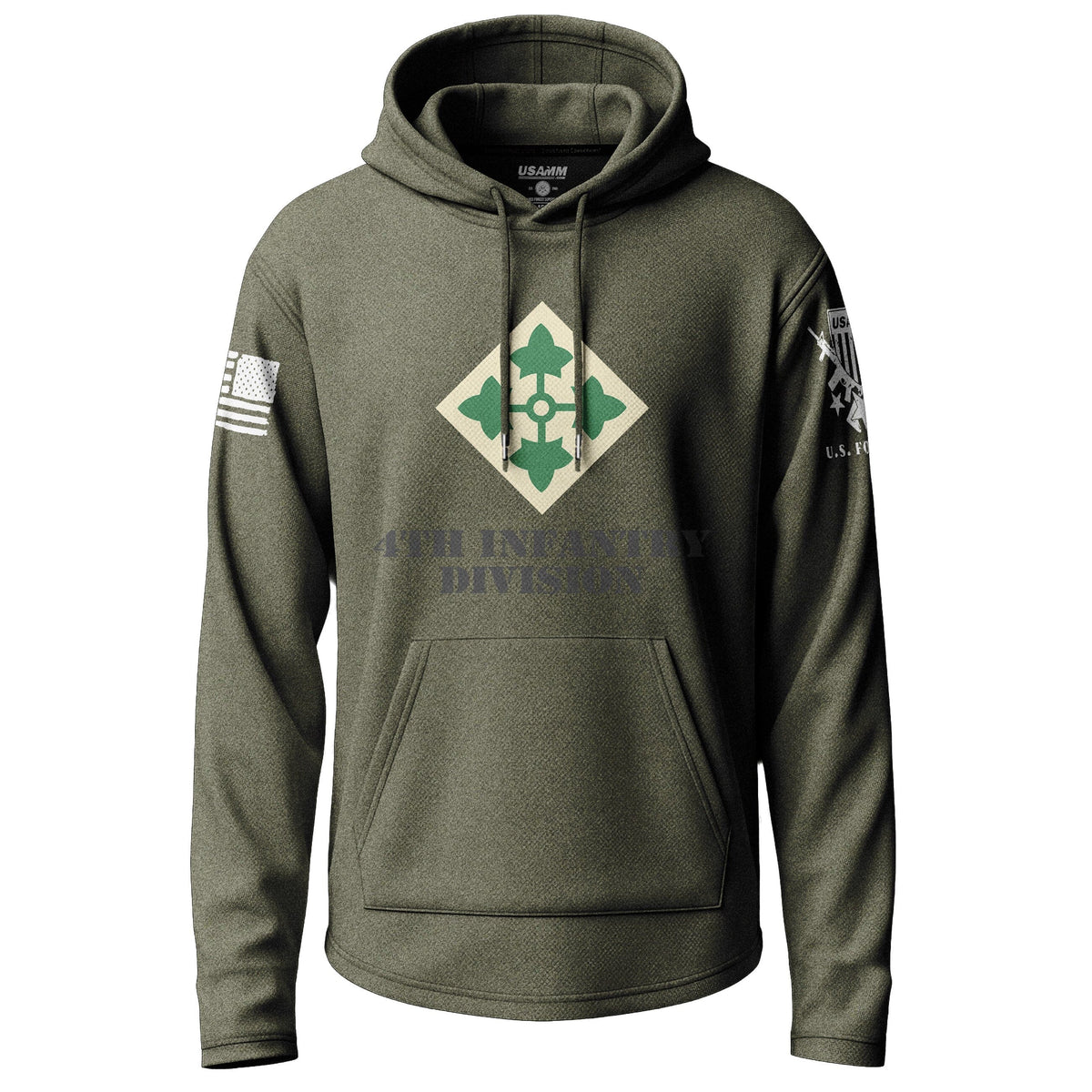4th Infantry Division Graphic Lightweight Hoodie Lightweight Hoodie 90266-S-MG-THIN