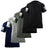 USAMM 5-Pack Blank T-Shirts in Black Navy Green and Grey with Flag Sleeve Detail