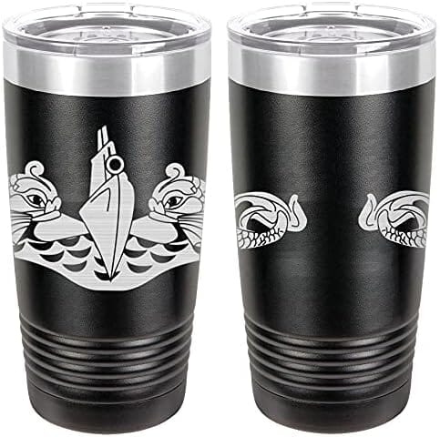 Navy Submarine Warfare Badge Laser Engraved 20oz Tumbler Mugs LET.0059.B