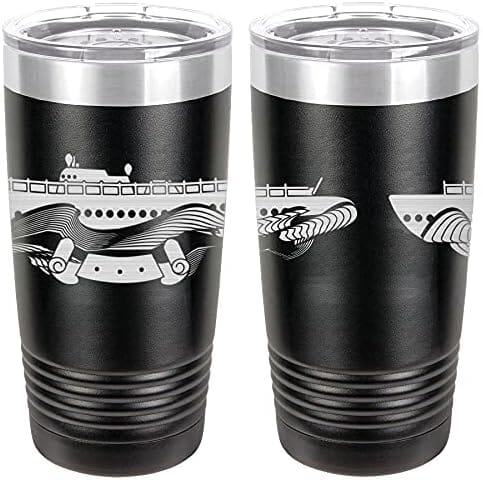 Navy Submarine Combat Patrol Badge Laser Engraved 20oz Tumbler Mugs LET.0056.B